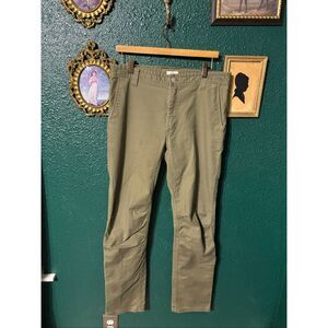 LIVSN Flex Canvas Pants Mens Sz 33 L34 Pants Green Heavy Duty Durable
